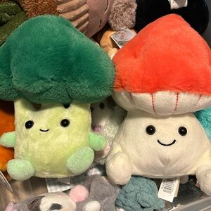 Mushroom and broccoli plush
